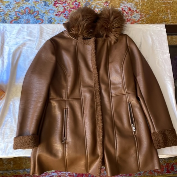 Beautiful Chocolate Brown Fall Jacket with Fur Hood!! - Picture 5 of 9